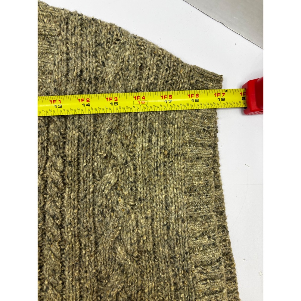 Original Structure Blue Workwear Mens XL Wool Silk Blend Cable Knit Cardigan Vst - Picture 7 of 9